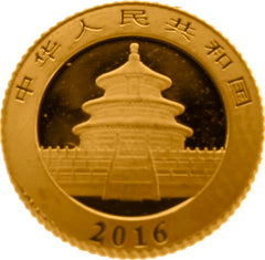 2016 1 Gram Chinese Panda Gold Coin